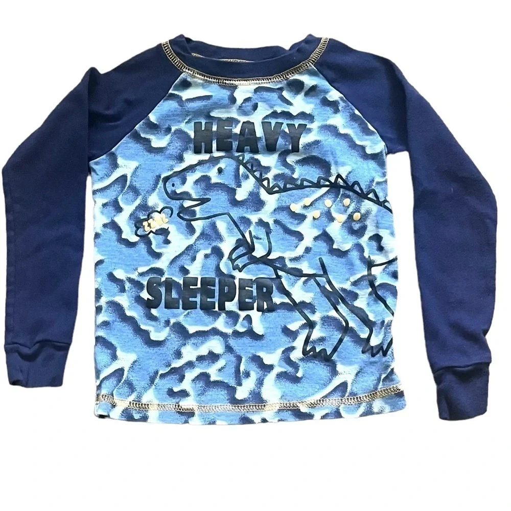 Duck Duck Goose dinosaur/letters detailed pajama top long sleeves blue Boy 4T